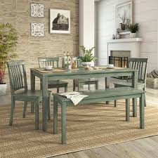 Oyster bay offers a casual, comfortable and understated interpretation of luxe living. Lexington 6 Piece Dining Set With 60 Quot Dining Table Bench And 4 Mission Back Chairs Antique Sage Walmart Com Walmart Com