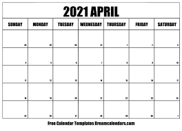 Monthly calendars for april 2021 in word, excel and pdf file formats. April 2021 Calendar Free Blank Printable Templates