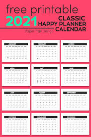 2021 Free Monthly Calendar Templates Paper Trail Design In 2020 Paper Trail Happy Planner Planner Pages