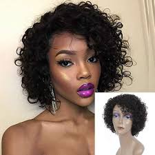 Simply select afterpay as your payment method at checkout. Amazon Com Short Curly Human Hair Wigs For Black Women Human Hair Curly Wigs Non Lace Glueless Wig With Bangs Side Part Wigs Nature Black Beauty