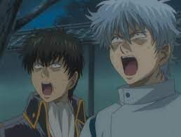 Gintama Tv Series 2005 Tomokazu Sugita As Gintoki Sakata Leukocyte King Toshiro Hijikata Celo Chin Zamu Delinquent B Gintama Funny Anime Funny Anime