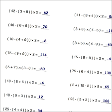 Math Worksheets Order Of Operations Order Of Operations Math Worksheets Math Word Problems