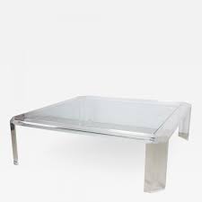 Identify the place you prefer to position every single item of coffee table and the correct measurements for that interior. Oversized Lucite Glass Cocktail Table
