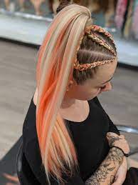 Quad Braided Ponytail In 2021 Hair Extensions For Short Hair Colored Hair Extensions Braids For Long Hair