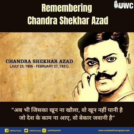 Remembering the fearless Indian freedom fighter Chandra Shekhar Azad on his 90th death anniversary. 🙏🙏 His ultimate goal was an independent India and he fought for it till his last breath before