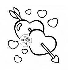 Hearts With Arrow Coloring Page For Kids For Girls Coloring Pages Printables Free Wupp Heart Coloring Pages Coloring Pages For Kids Coloring Pages For Girls