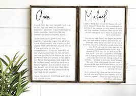 Wedding Vows Sign His And Her Customized Vows Wedding Vow Etsy Wall Art Master Bedroom Wall Art Master Bedrooms Decor