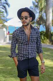 It S Summer Why Not Wear Trunks As Shorts By Moti Ankari Mens Summer Hats Short Men Fashion Mens Fashion Casual Summer