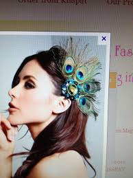 Emerald Moss Green Jade Bridal Wedding Hair Accessories with Peacock Feather