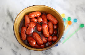 Enjoy This Barbecue Twist On The Sweet And Spicy Cocktail Frank Recipe Spicy Cocktail Hot Dog Recipes Mini Hot Dog Recipes