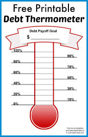 Free Printable Debt Thermometer Debt Payoff Debt Snowball