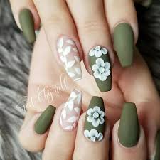 Check out our dark green nail selection for the very best in unique or custom, handmade pieces from our craft supplies & tools shops. The Matte Dark Green Nails Designs Are Perfect For Fall Hope You Can Inspire Designs Green Insp Green Nail Designs Floral Nail Designs Floral Nails