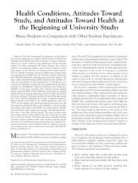 Today, around 250 instructors from all over the world, including numerous world famous artists, prepare about 650 students each year for artistic, academic and pedagogical careers in the field of music. Pdf Health Conditions Attitudes Toward Study And Attitudes Toward Health At The Beginning Of University Study Music Students In Comparison With Other Student Populations