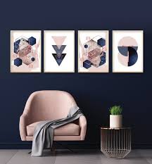 An extendible stand means you can adjust its height to suit. Set Of 4 Printable Blush Pink Navy Blue Rose Gold Geometric Art Prints Digital Download Dusky Pink Indigo Bedroom Wall Decor Trending Now In 2021 Blue And Pink Bedroom Blue And
