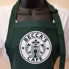 Personalized Starbucks Apron Personalized Barista Apron By Bluekitty2000 On Etsy Starbucks Apron Barista Apron Starbucks Barista