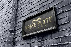Free Outdoor Wall Mount Name Plate Logo Mockup Psd Sign Mockup Wall Signs Branding Mockups