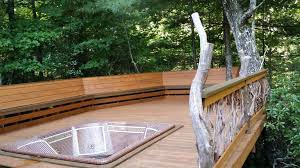 The side tables are 23 7/8″ x 23 7/8″. Bench Railing And Deck Bench Plans