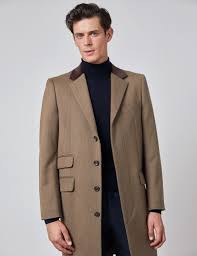 Men S Camel Covert Coat 100 Wool Hawes Curtis