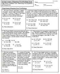 31 systems of equations graphing worksheet free worksheet spreadsheet / a system of equations is a set of two separate equations. Solve Systems Of Equations Given Word Problems Exam Mrs Math By Mrs Math