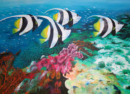 Need an easy coral reef art project to include in your ocean unit? Fishes And Coral Reefs Painting By Mrs Neeraj India Artmajeur