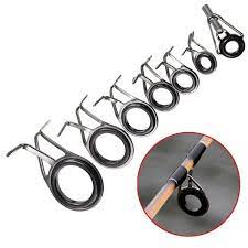 7pcs Fishing Rod Guides Tip Fish 5 18mm Dia Pole Repair Kit Line Rings Eyes Set Wish Fishing Rod Top Rings Repair
