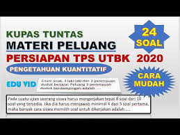 Jadi peluang munculnya mata dadu 6 adalah 1 6. Soal Persiapan Tps Utbk 2020 Materi Peluang Tps Pengetahuan Kuantitatif Youtube