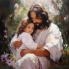 Meet the latest addition to my gallery: 'Jesus Loves Me.' 🎨 ❤️ Inspired by the touching words of Matthew 19:14, 'Let the little children come to me, and do not hinder them,