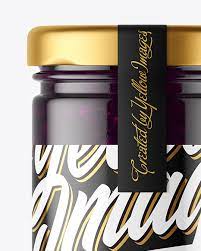 Download Clear Glass Jar With Blueberry Jam Mockup In Jar Mockups On Yellow Images Object Mockups