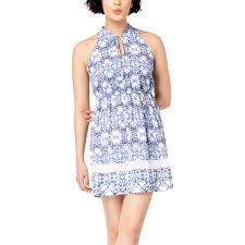 Maison Jules Geo Print Halter Dress Dresses Apparel