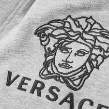 Logo versace in.eps file format size: Versace Logo Embroidered Sweat Pant Grey Black End