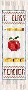 94 w x 102 h. Teacher Bookmark Cross Stitch Pattern By Crosstitch Com Crosstitch Com