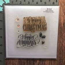 Ctmh Happy Holidays Stamp Merry Christmas Stamp My Acrylix Etsy Holiday Stamping Christmas Stamps Happy Holidays