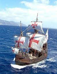 Jesus and Mary Magdalene - Christopher Columbus Santa Maria Ship Flag (Templar)