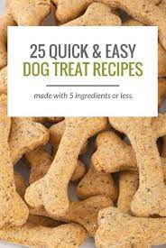 25 Simple Dog Treat Recipes Made With 5 Ingredients Or Less Puppy Leaks Easy Dog Treat Recipes Easy Dog Treats Dog Biscuit Recipes