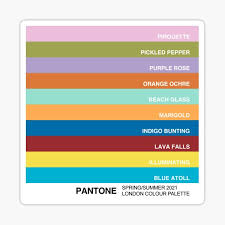 While released to predict fashion design trends during new york fashion week, pantone's vibrant and bold offerings can also be incorporated into the home design space. New York Fashion Week Color Palette Spring Summer 2021 Pantone All 15 Colors With Labels Sticker By Casacolori Redbubble
