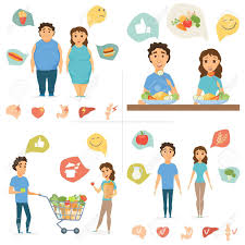 healthy food infographics couple lifestyle concept nutrition