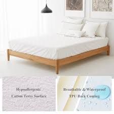 Reinforced Waterproof Mattress Protector Queen Size Vecelo 4 Layers Premium Hypoallergenic Bed Mattress Cove Waterproof Mattress Mattress Covers Bed Mattress