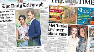 Readers would never use the phrases that figure in the papers they read. Newspaper Headlines Prince Harry S Tabloid War And Scotland Yard Shame Bbc News