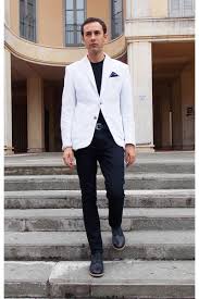 Ajh White T Shirt Under Blazer Hrdsindia Org