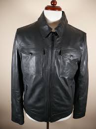 Ebay Sponsored 1200 Calvin Klein Double Pocket Black Moto Bomber Leather Jacket Mens Sz M Leather Jacket Men Leather Bomber Jacket Leather Jacket