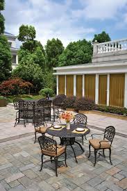Hanamint Tuscany Collection Rust Proof Cast Aluminum Patio Dining And Bar Set Patio Aluminum Patio Outdoor Furniture Style