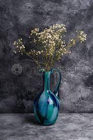Get the best deals on white dried flowers. Blue Jug Vase With Bulk Gypsophila Dried White Flowers On Stock Photo Crushpixel