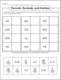 Decimals Percentages And Fractions Worksheets Evppumps Com