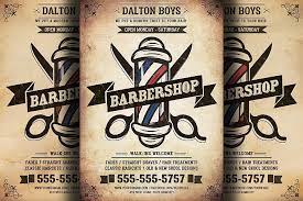 Vintage Barber Shop Flyer Template 409648 Flyers Design Bundles In 2021 Barber Shop Business Cards Vintage Barber Barber Shop