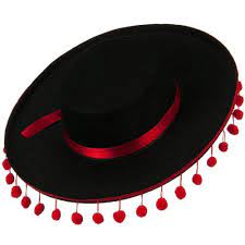 Spanish Hat With Red Ball Fringe 5942 Spanish Hat Flamenco Party Spanish Party Decorations