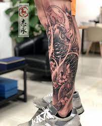 A Imagem Pode Conter Uma Ou Mais Pessoas E Sapatos Calf Sleeve Tattoo Koi Tattoo Sleeve Leg Sleeve Tattoo