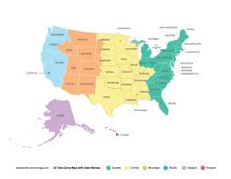 Time Zone Map With Names Time Zone Map U S A Us Local Time