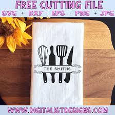 free kitchen utensil monogram svg