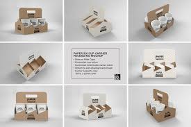 Download Paper Six Cup Carrier Holder Mockup By Inc Design Studio Thehungryjpeg Com
