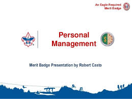 Personal Management Merit Badge Presentation